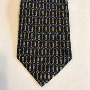 Noble Hand Made Black and Yellow Patterned Men's Tie